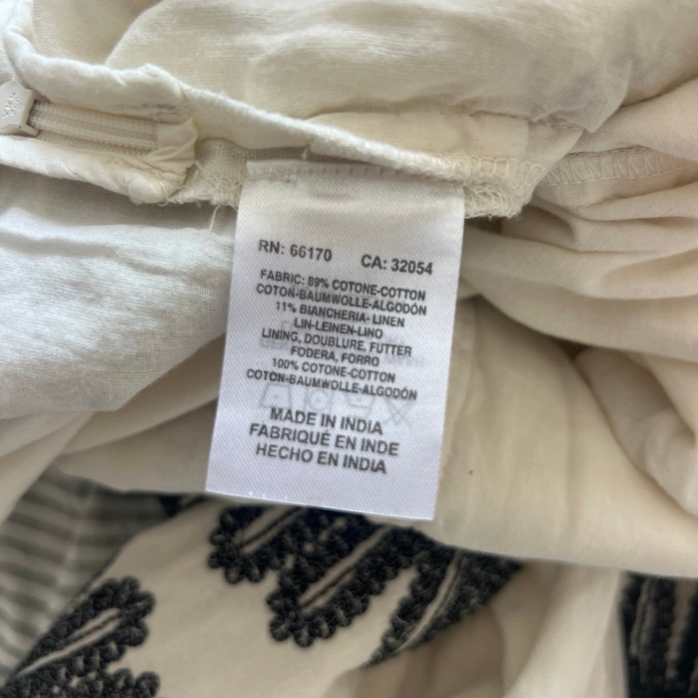 Anthropologie Embroidered Chic Cream and Black Floral Wide Leg Pants - Picture 9 of 12